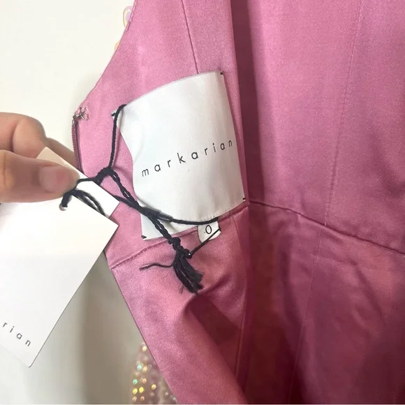 Markarian Ginevra Sequin pink midi Dress size 0 NEW! New with tags!